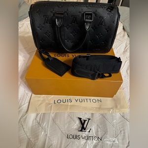 Speedy, mini duffle bag style, all black. New. Designer inspired.